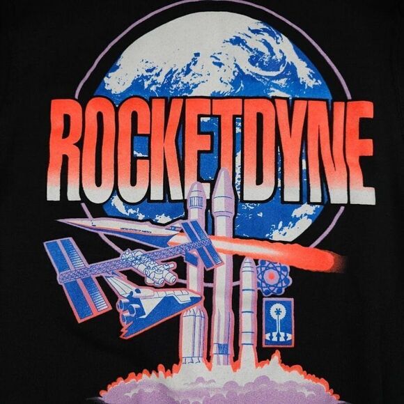 Vintage Rocketdyne Sweatshirt Mens Size XS Black 80s NASA Science Made In USA - Picture 3 of 9